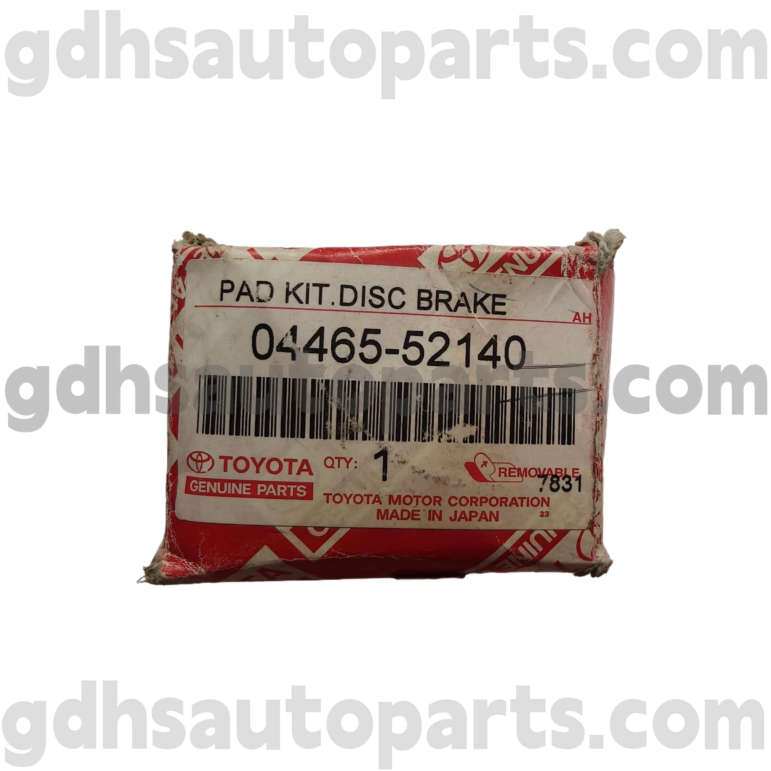 04456-52140 TOYOTA GENUINE PARTS FRONT BRAKE PADS PARA SA CHASSIS HINDI. AXP41 DLX