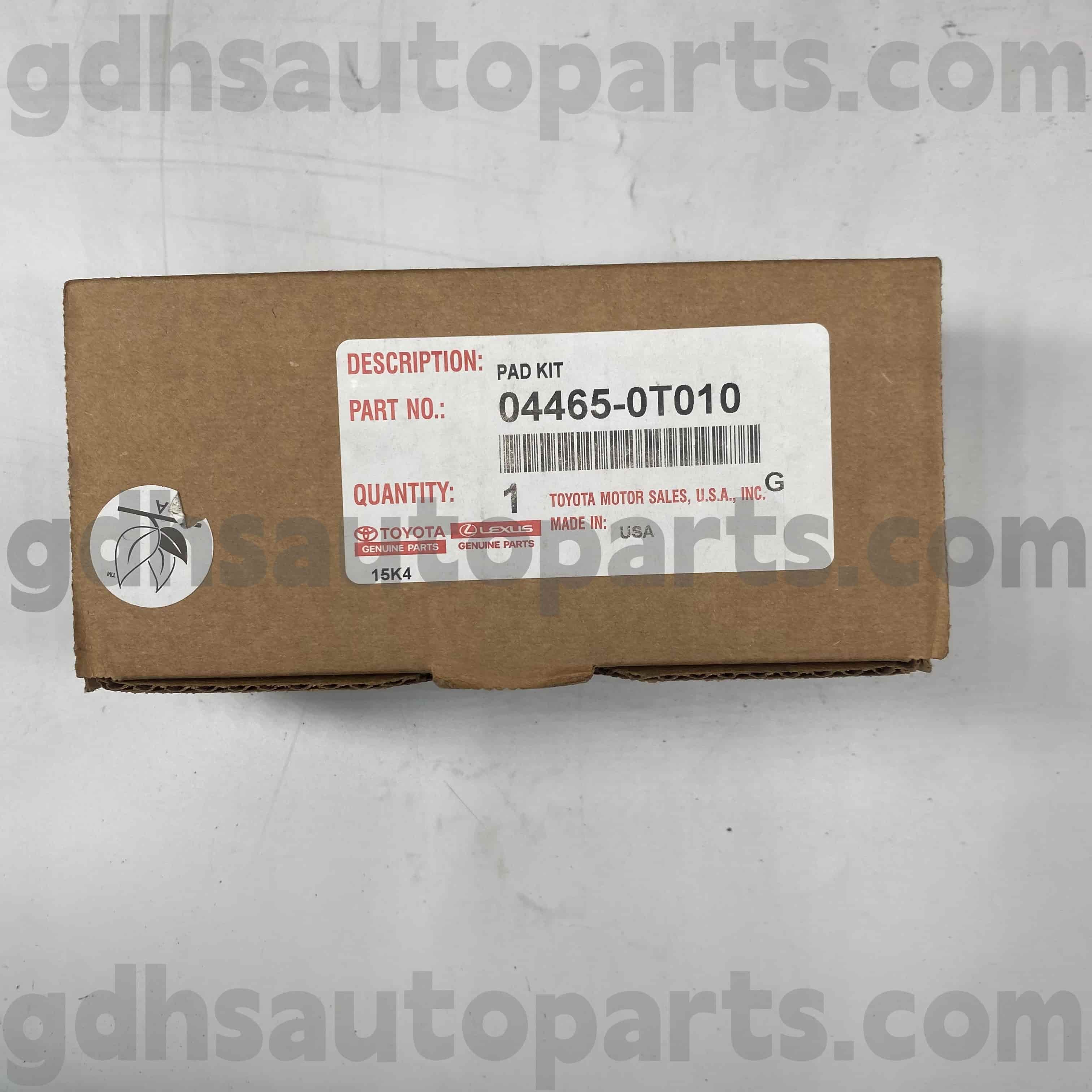 04465-0T010 TOYOTA Tunay na Mga Bahagi sa harap ng mga pad ng preno para sa Venza Chassis no. AGV1# GGV1#