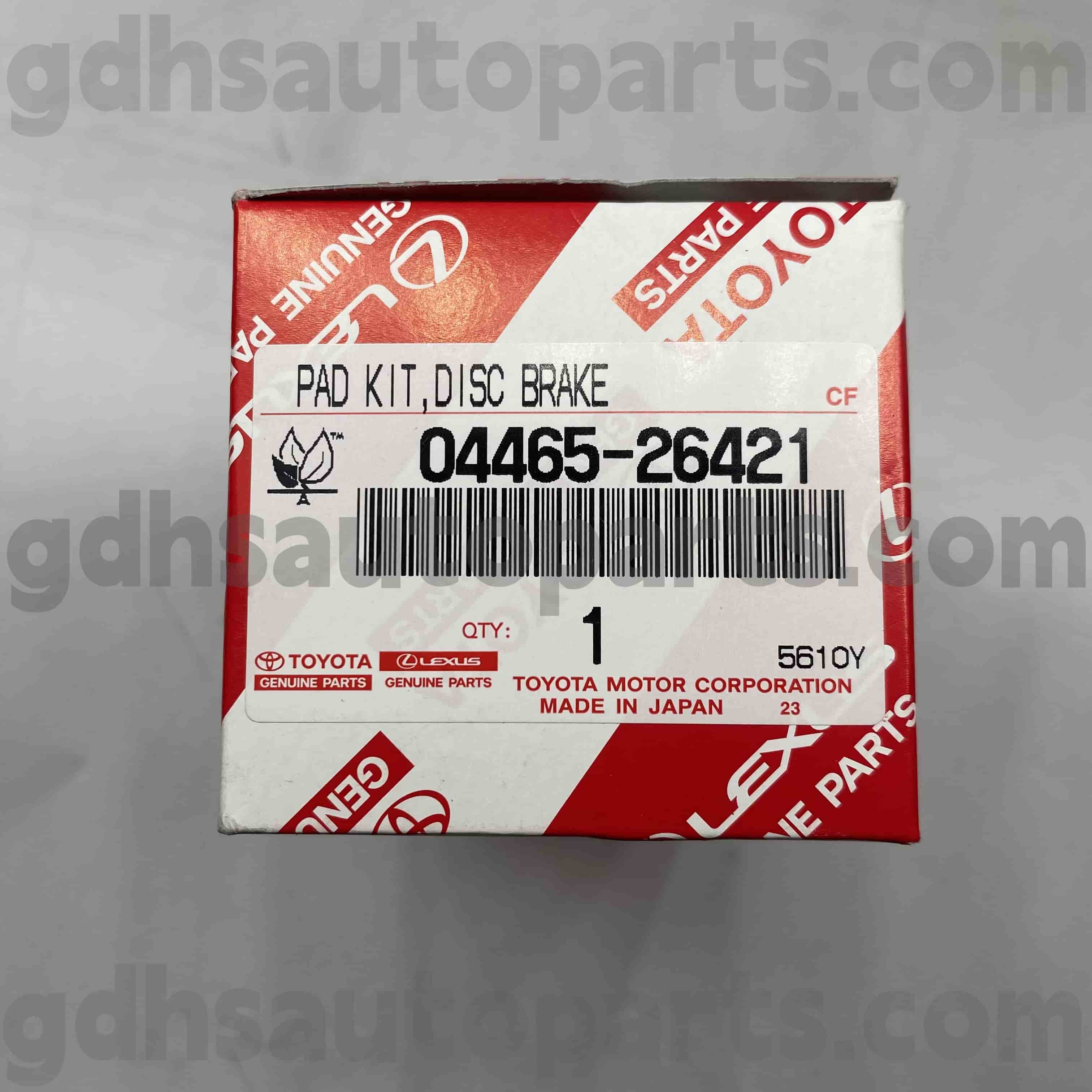 04465-26421 TOYOTA GENUINE PARTS FRONT BRAKE PADS PARA SA HIACE CHASSIS HINDI. TRH203/213/223