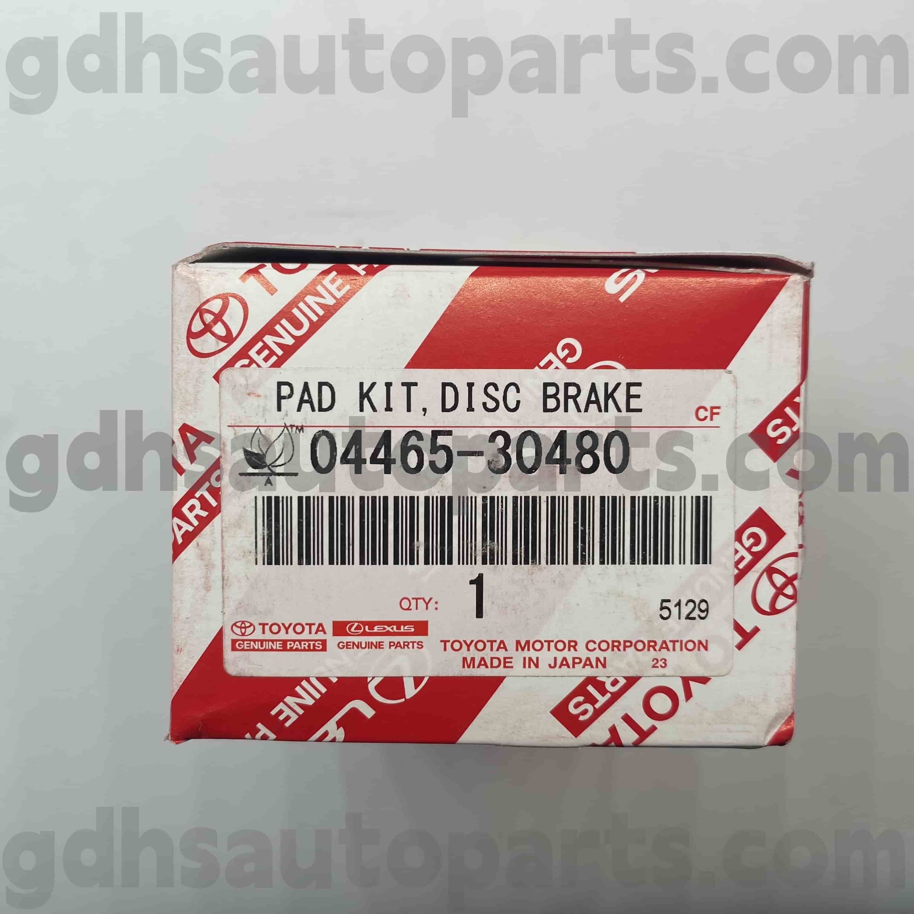 04465-30480 TOYOTA GENUINE PARTS FRONT BRAKE PADS PARA SA MARK X, CROWN, LEXUS AY SERIES CHASSIS NO. GSE30 GRX