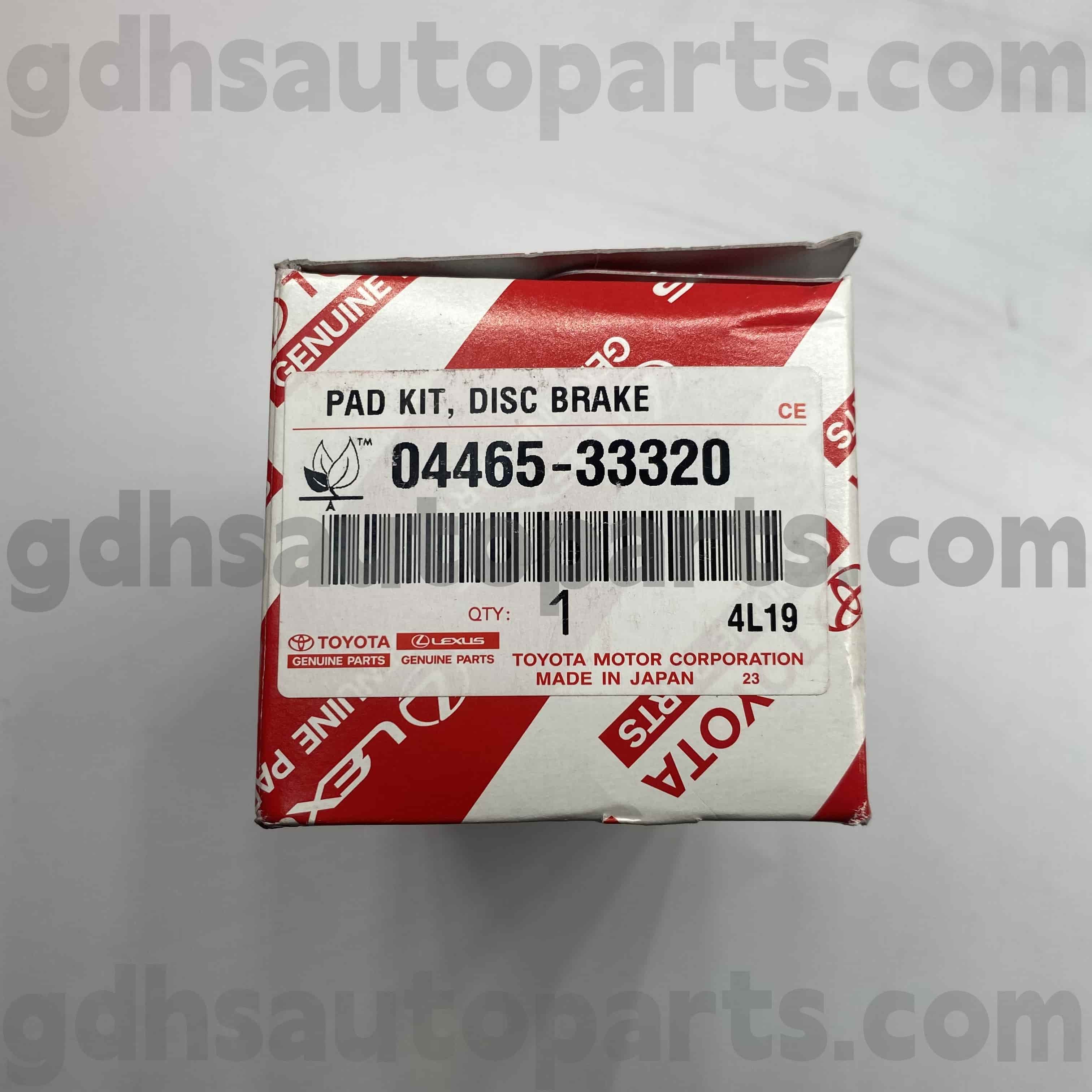 04465-33320 TOYOTA GENUINE PARTS FRONT BRAKE PADS PARA SA CAMRY, LEXUS ES300/330 CHASSIS HINDI. ACV3# MCV30
