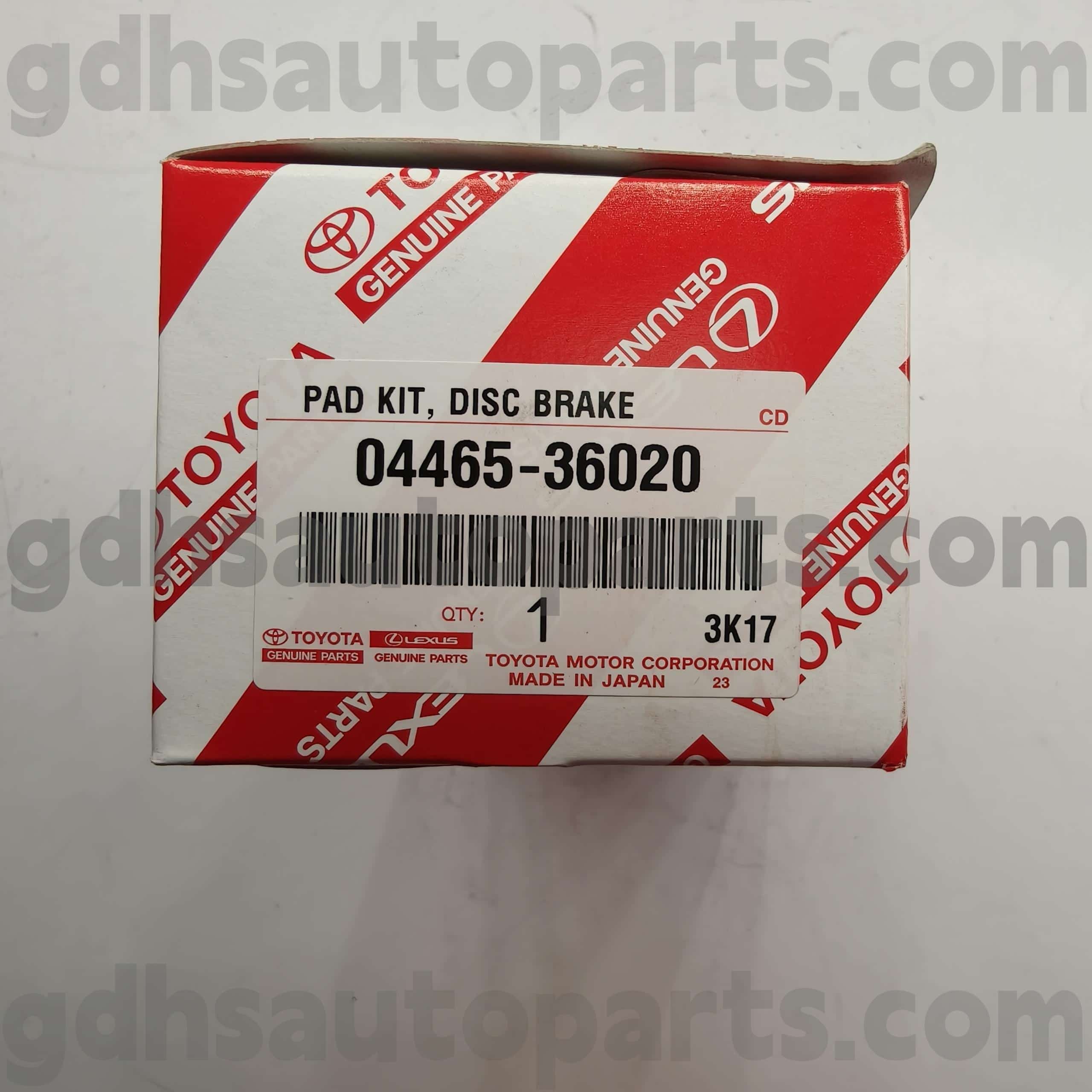 04465-36020 TOYOTA GENUINE PARTS FRONT BRAKE PADS PARA SA COASTER CHASSIS HINDI. HZB RZB# BB4#