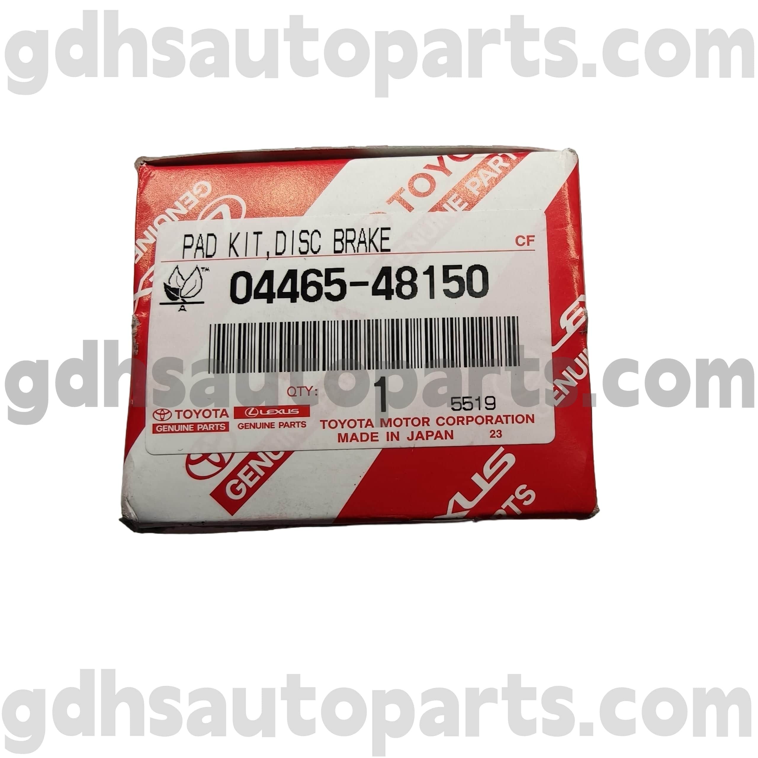 04465-48150 TOYOTA GENUINE PARTS FRONT BRAKE PADS PARA SA HARRIER/HYBRID, ALPHARD CHASSIS NO. Ayh30