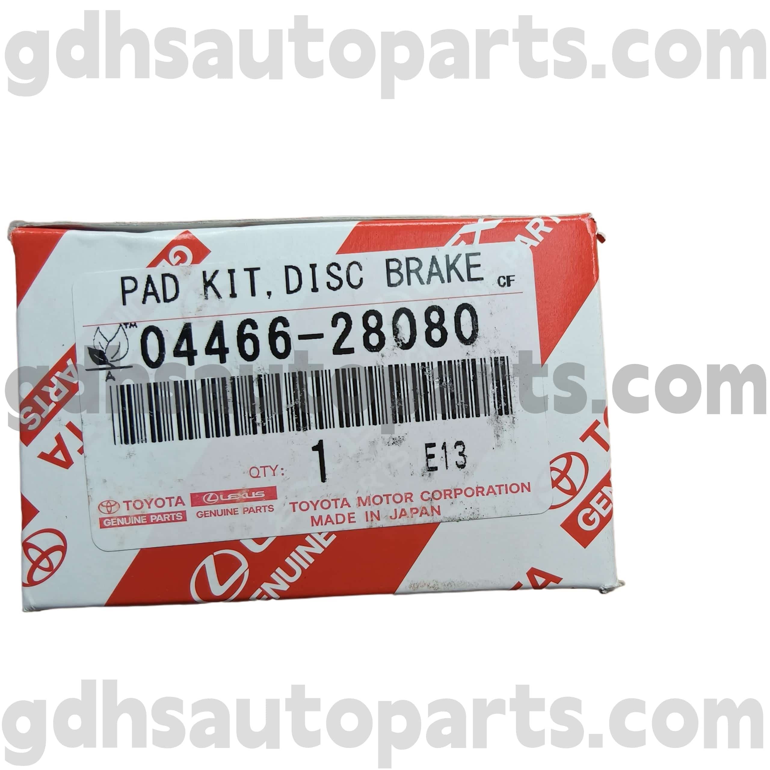 04466-28080 TOYOTA GENUINE PARTS REAR BRAKE PADS PARA SA PREVIA/TARAGO, ALPHARD, SIENNA CHASSIS NO. ACR30