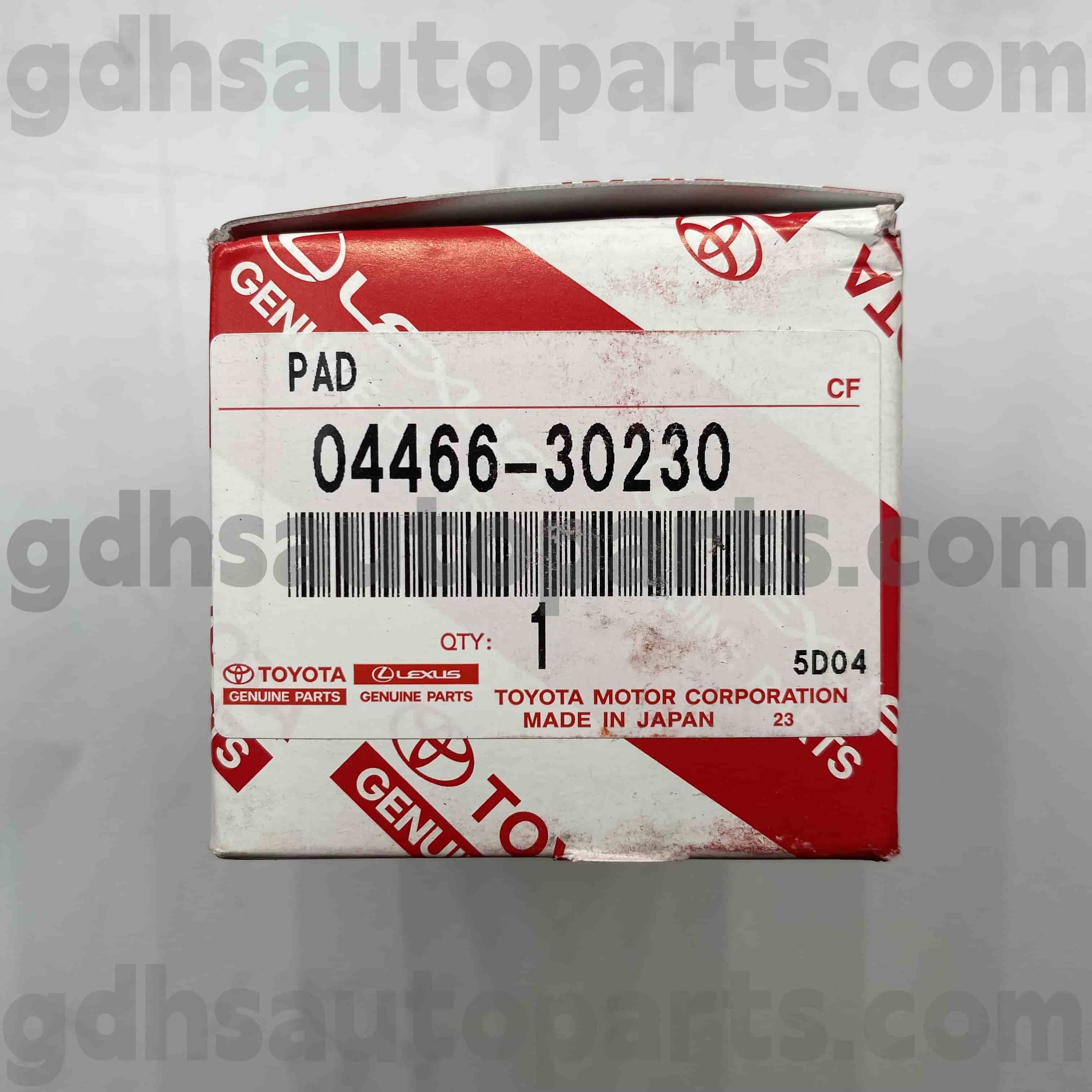 04466-30230 TOYOTA GENUINE PARTS REAR BRAKE PAD PARA SA MARK X, CROWN, REIZ CHASSIS HINDI. GRS20# GRX13#