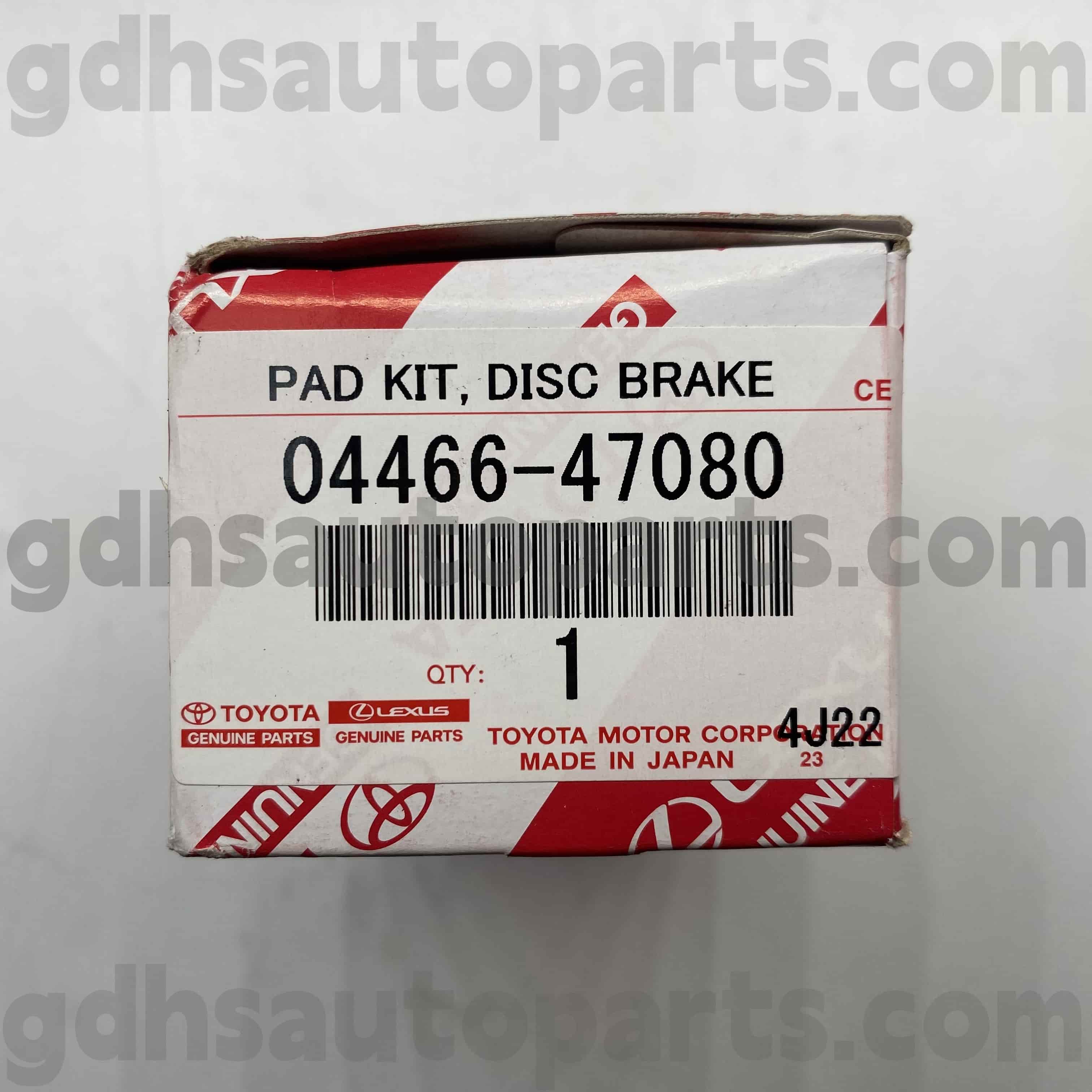 04466-47080 TOYOTA GENUINE PARTS REAR BRAKE PADS PARA SA COROLLA, AURIS, PRIUS CHASSIS NO. ZRE182 ZRE181