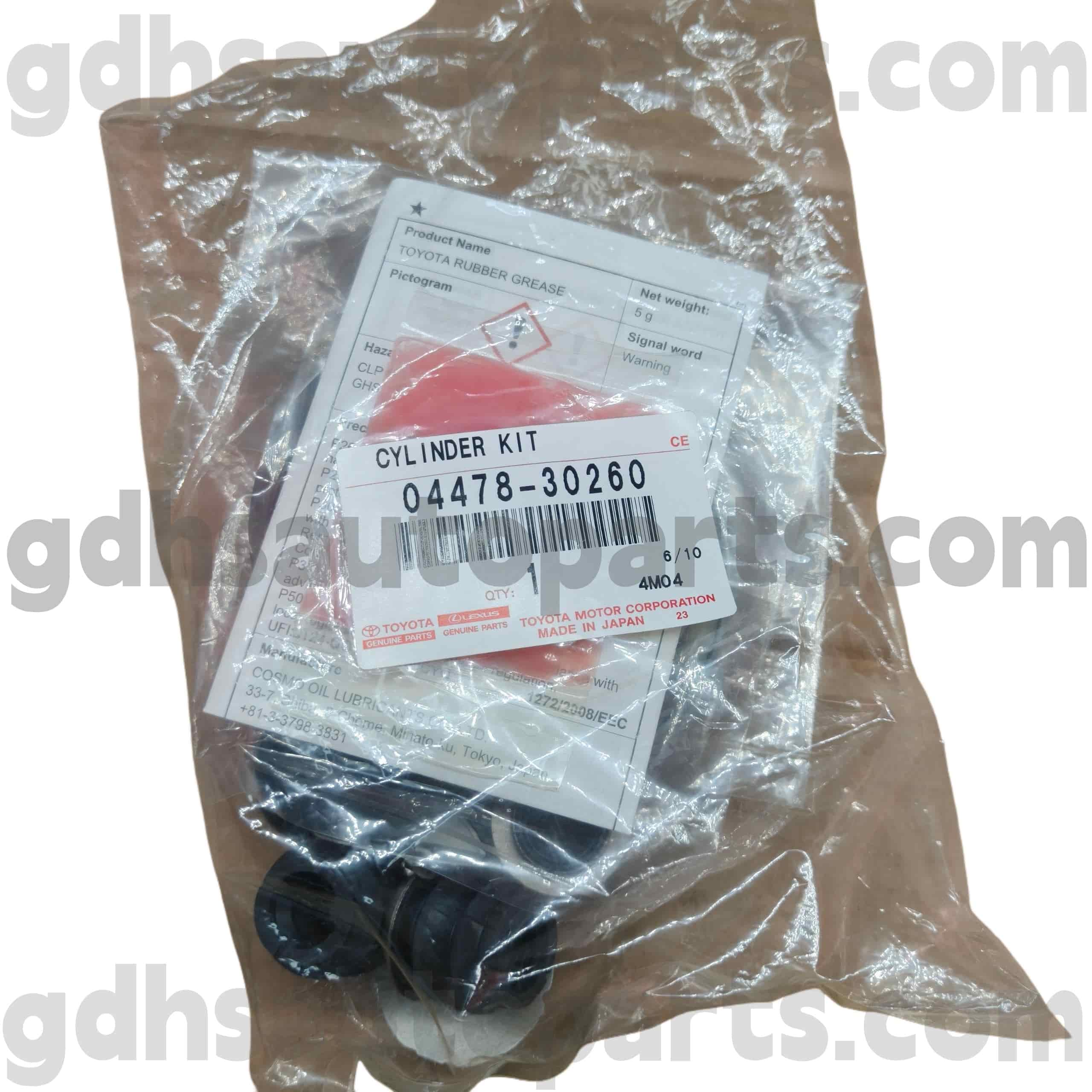 04478-30260 TOYOTA GENUINE PARTS FRONT BRAKE CYLINDER REPAIR KIT PARA SA MARK X, LEXUS IS250/350 CHASSIS HINDI. GRS182 188