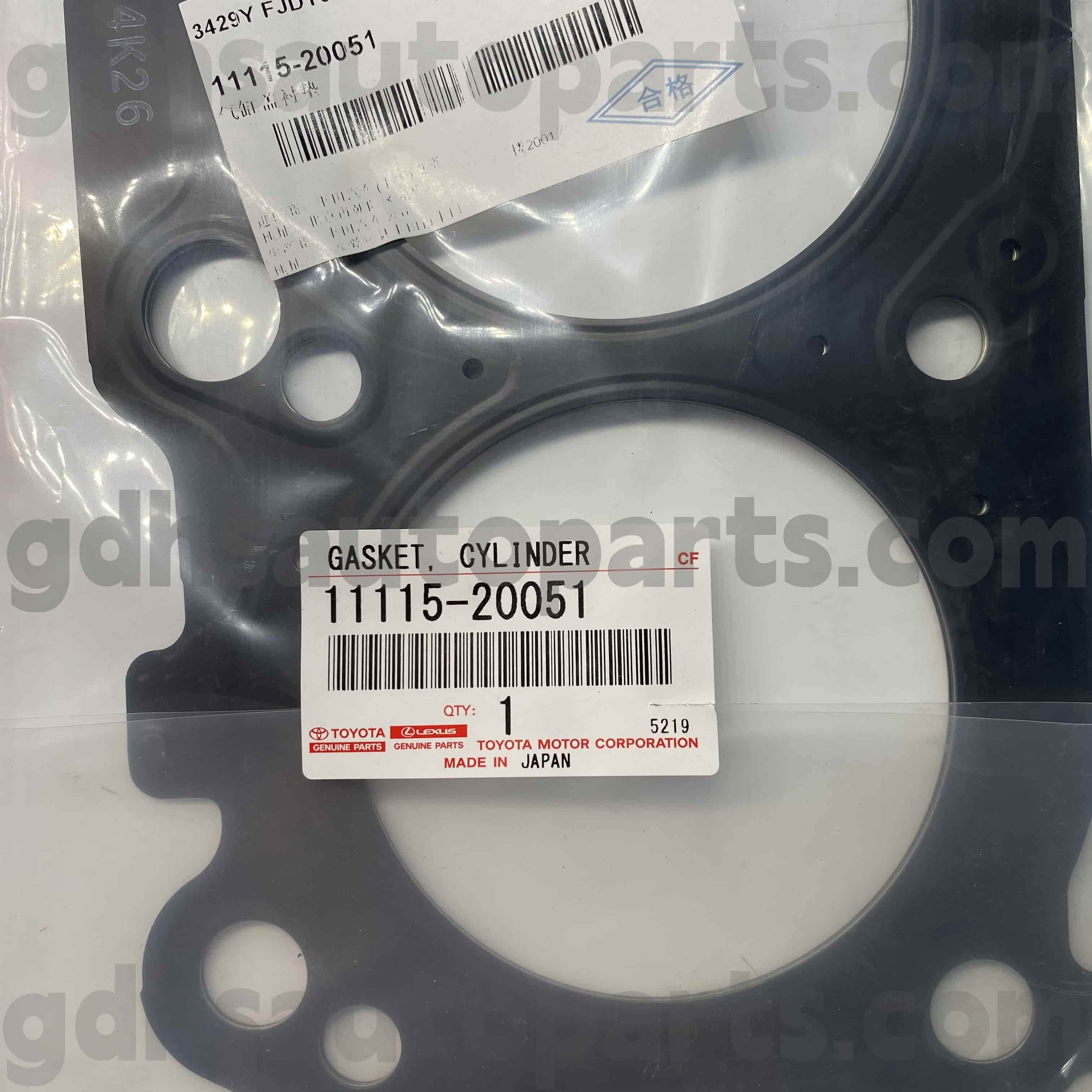 11115-20051 TOYOTA GENUINE PARTS Cylinder Cover Rubber Ring Para sa Kluger HV, Harrier HV, Lexus ES300/330