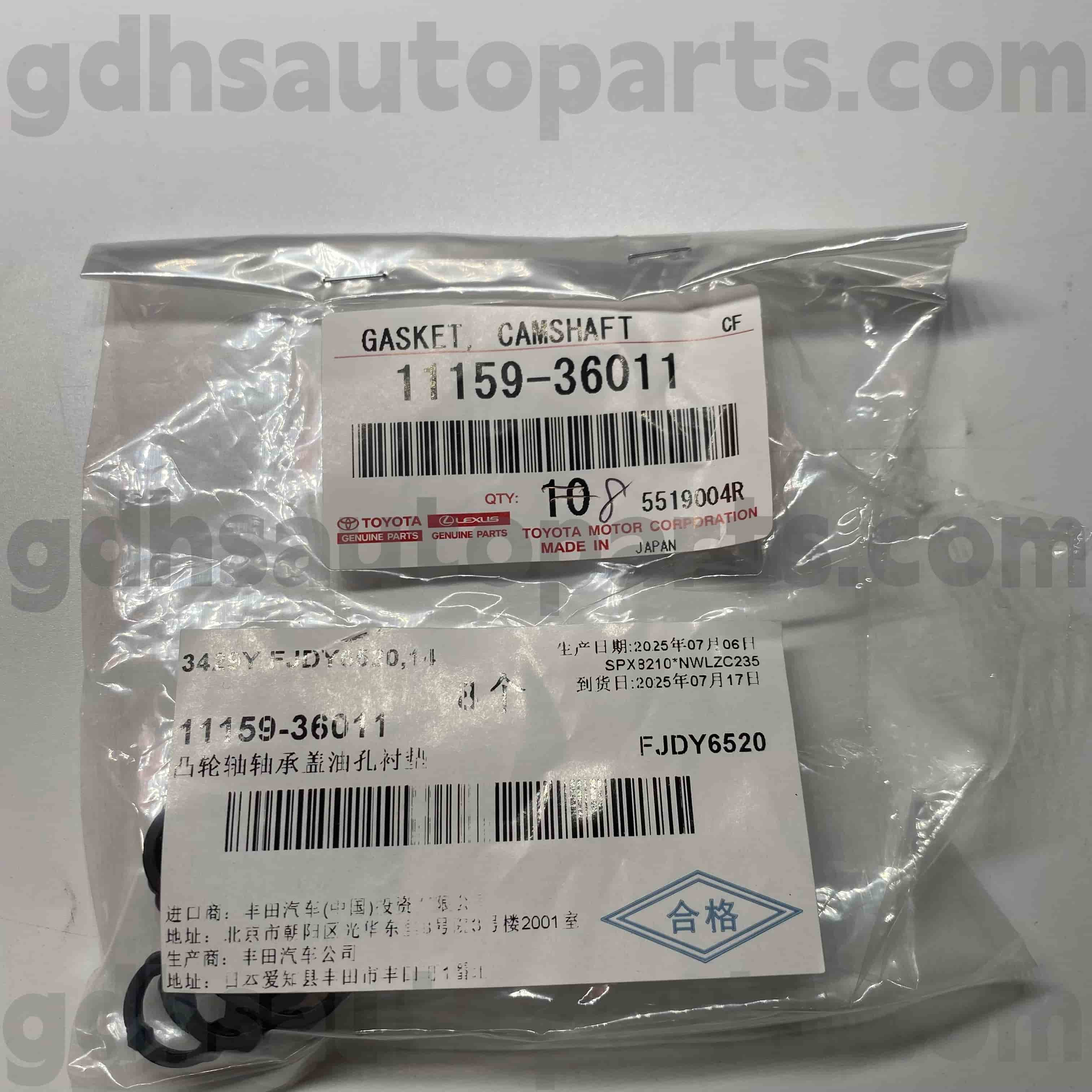 11159-36011 TOYOTA GENUINE PARTS RUBBER RING PARA SA HIGHLANDER, HARRIER/HYBRID, CAMRY CHASSIS NO. Ayh30